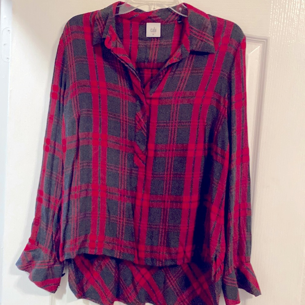 CAbi Cunningham plaid blouse